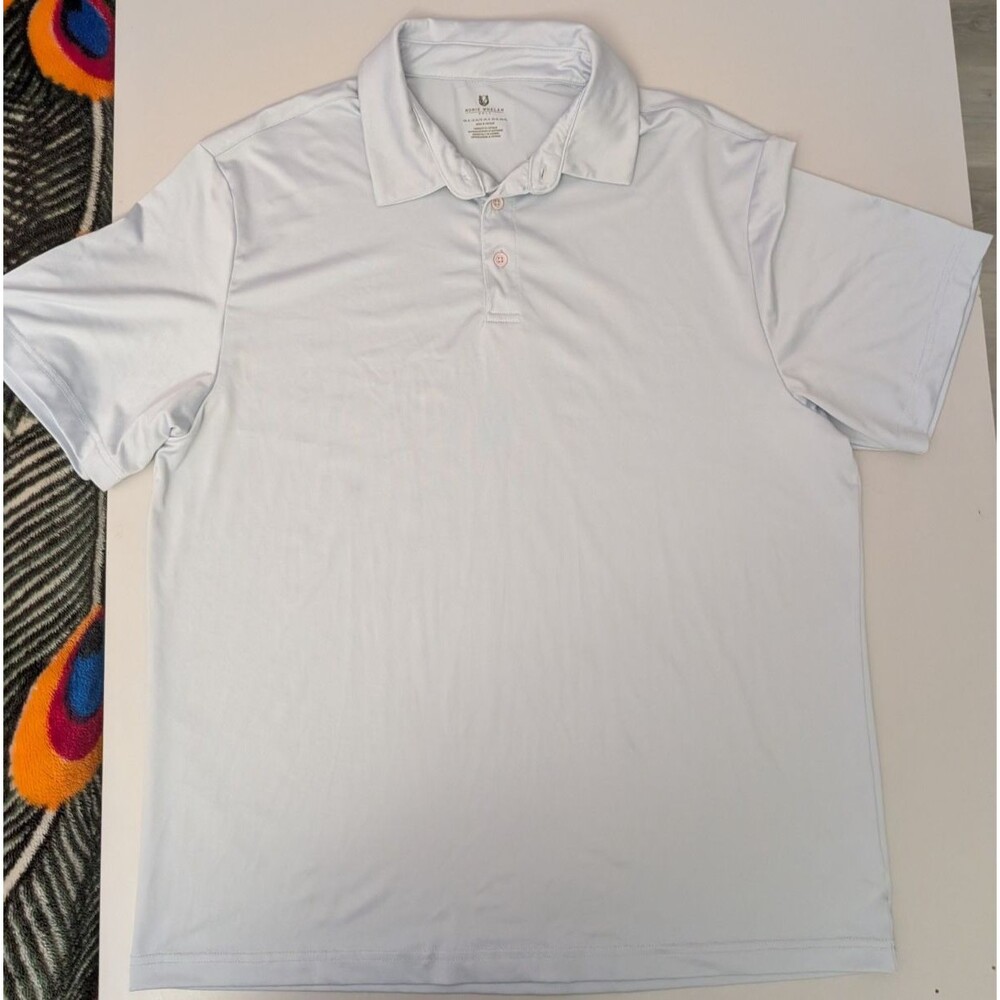 Rorie Whelan Golf Polo Shirt Mens XL Blue Short Sleeve Polyester Spandex Stretch